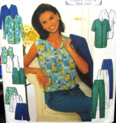 7503 LONG JACKET, SHORT SHELL TOP,BOTTOMS PATTERN 8-12,14-18